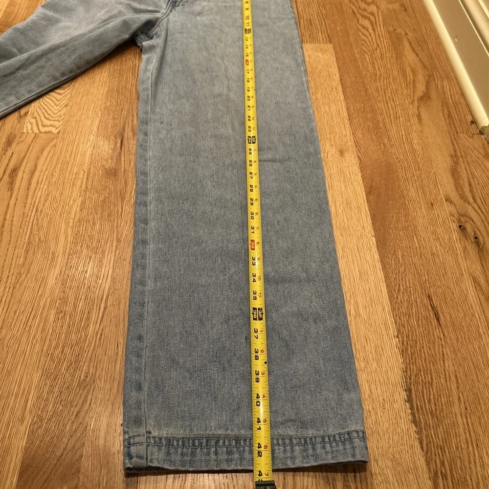 Wanted Jeans Womens 9 Blue Embroidered Medium Wash Wide Leg‎ Baggy y2K 90s